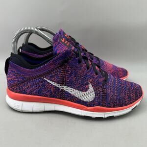 Nike Free TR Flyknit Running Shoes Women Size 6.5 Purple Lightweight Sneakers